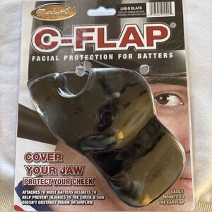 Markwort C-Flap Facial Protection for Left Handed Batters Black New One Size Jaw